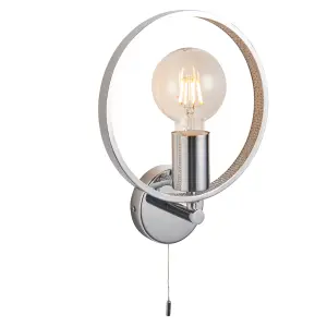 Anson Lighting Merritt Bathroom Wall light finished in chrome plate and clear faceted acrylic