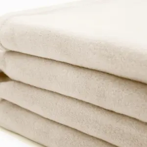 Wholesale 10 x Plain Fleece Blanket Sofa Throw Joblot, Natural - 120 x 150cm