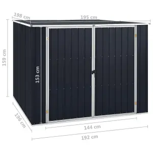 Berkfield Garden Shed Anthracite 195x198x159 cm Galvanised Steel