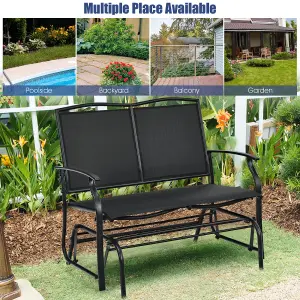 Costway 2-Person Patio Swing Glider Bench Outdoor Glider Loveseat Chair Garden