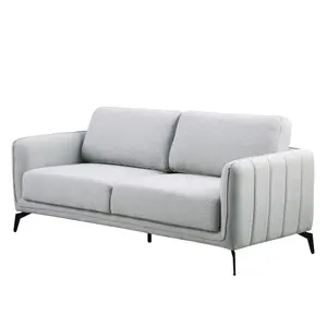 Oslo Modern Scandi Style Fabric Living Room 3 Seater Sofa (Light Grey)