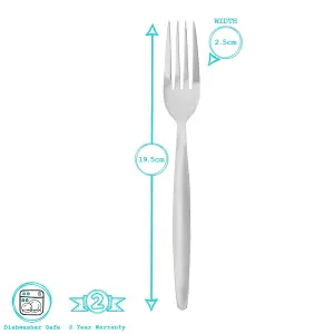 Economy Stainless Steel Dinner Forks - 19.5cm - Pack of 12