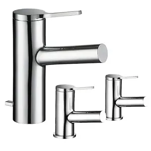 Mira Shower Evolve Bath Pillar Taps 2.1816.003 + Monobloc Basin Tap 2.1816.001