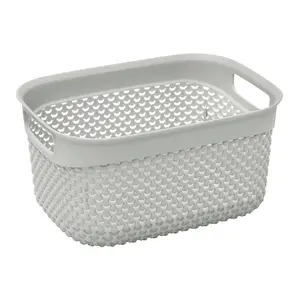 JVL Droplette Design Plastic Storage Box, Grey