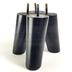 Wood Furniture Feet 120mm High Black Replacement Furniture Legs Set Of 4 Sofa Chair Stool M8