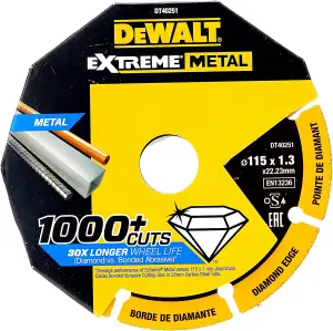 Dewalt DT40251 Extreme Metalmax Diamond Disc Cutting Grinding Wheel 115mm X 2