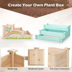 Costway 3-tier Raised Garden Bed Tiered Garden Box Patio Elevated Planter Box