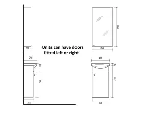 Bathroom Cabinets Set Vanity Unit Basin Mirror Wall Furniture Oak Finish Avir