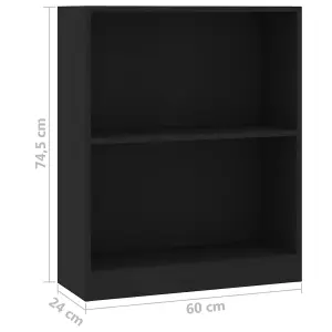 Berkfield Bookshelf Black 60x24x74.5 cm Engineered Wood