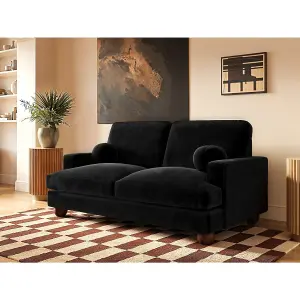 Solace+Co Addison 2 Seater Velvet Sofa - Black