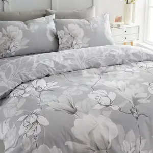 GC GAVENO CAVAILIA Blossom heaven duvet cover bedding set grey single 2PC with reversible flowers printed quilt bedding set.