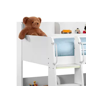 Abby Single (3') Standard Bunk Bed with Bookcase White