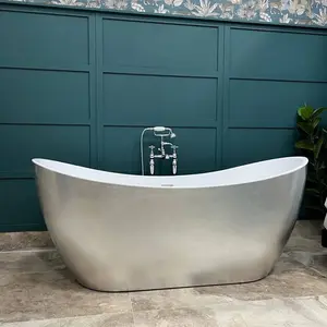 Marseille 1700mm Luxury Freestanding Bath - Silver Leaf Finish