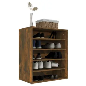 Berkfield Shoe Cabinet Smoked Oak 60x35x70 cm Engineered Wood