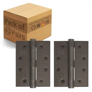 AFIT Dark Bronze Door Hinges - 4 Inch / 102mm  Internal Fire Door Hinges - 40 Pairs