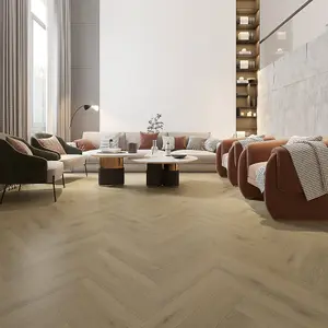 Brown Wood Effect Herringbone Vinyl Tile, 2.0mm Matte Luxury Vinyl Tile For Commercial & Residential Use,5.0189m² Pack of 80