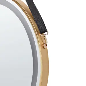 LED Wall Mirror with Bluetooth Speaker 60 cm Gold DAROIS