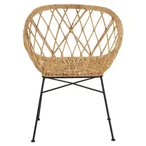 Interiors by Premier Rattan Chair, Easy to Clean Outdoor Chair, Backrest Rattan Office Chair, Eco-friendly Garden Outdoor Chair