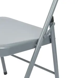 Metal Folding Chairs - Matte Grey - Pack of 4