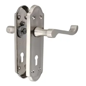 Ashford Door Handle Key Lock Scroll Lever - Satin