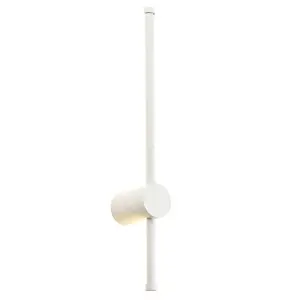 Modern and Sleek Stick Style Ambient LED Wall Light Fitting in Matt White Sand