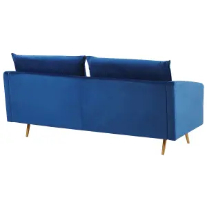 3 Seater Velvet Sofa Navy Blue MAURA