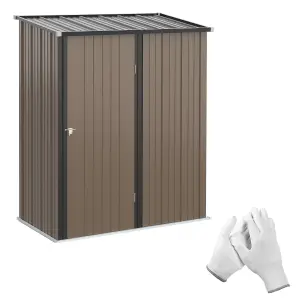 Outsunny Outdoor Storage Shed w/ Lockable Door for Garden, Brown