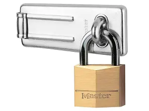 Master Lock - Hasp 89mm + Solid Brass Padlock 40mm