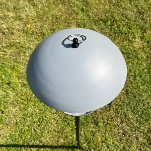 Pole Mounted Metal Bird Seed Feeder Table with Dome Roof