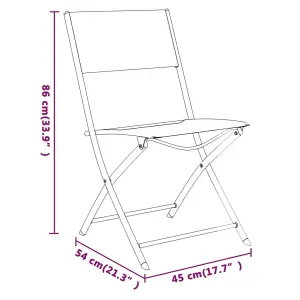 Berkfield Folding Outdoor Chairs 4 pcs Black Steel and Textilene