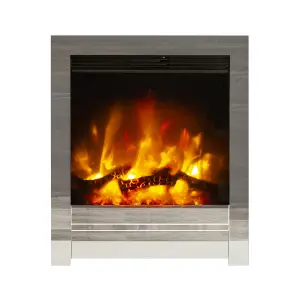 Be Modern Kempton 2kW Chrome effect Electric Fire (H)565mm (W)413mm (D)75mm