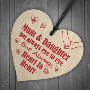 Red Ocean Mum And Daughter Gifts Wooden Heart Mummy Gift For Christmas Birthday Mum Gift From Daughter