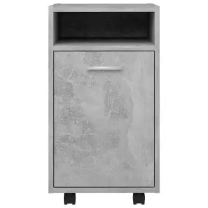 Berkfield Side Cabinet with Wheels Concrete Grey 33x38x60 cm Engineered Wood