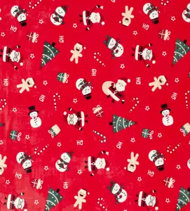 Celebright Luxurious 100% Recycled Christmas Fleece Throw - Large 50x60 Inch Fluffy Microfiber Blanket - Jolly Holiday Red