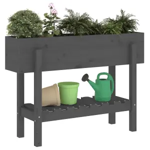 Berkfield Garden Raised Bed Grey 101x30x69 cm Solid Wood Pine