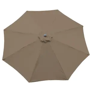 SunDaze 2.7M Taupe Garden Parasol Sun Shade Umbrella with Crank Handle & Tilt Mechanism