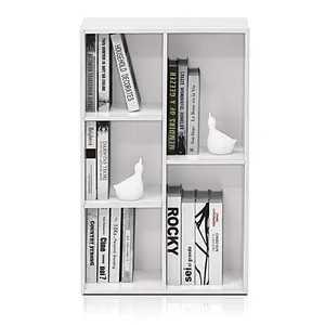 Kaidence 5-Cube Reversible Open Shelf Bookcase White