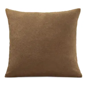 Plain 45cm x 45cm Velvet Chenille Cushion Tan