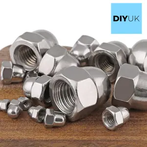 Acorn Nuts M3  Dome Stainless Steel Hex Cap  Pack of: 5 Domed Nuts Rust Resistant Hexagon Nut Cap DIN 1587 A2