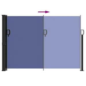 Berkfield Retractable Side Awning Blue 140x600 cm