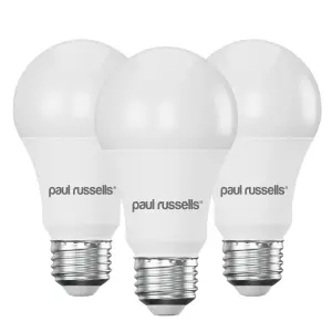 paul russells LED GLS Dimmable Bulb Edison Screw ES E27, 14W 1521 Lumens 100w Equivalent, 2700K Warm White Light, Pack of 3