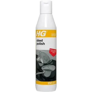 HG Steel Polish, Fast Acting Stainless Steel 3-in-1 Cleaner, 250ml