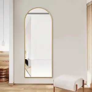 Salma Metal Flat Mirror Brass / 170cm H x 76cm W