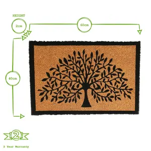 Coir Door Mat - Tree of Life (Set of 2) Rectangle 40 x 60 cm