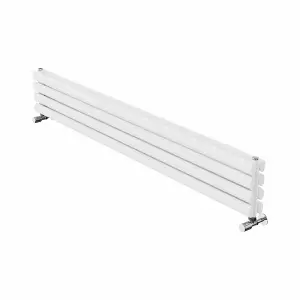 Rinse Bathrooms 236x1600mm White Horizontal Radiator Double Column Oval Panel Radiators Central Heating