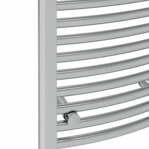 Right Radiators 1800x600 mm Curved Heated Towel Rail Radiator Bathroom Ladder Warmer Chrome