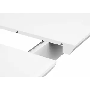 Extendable Metal Base Dining Table White