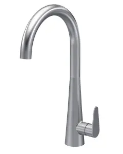 Kitchen Mono Mixer Tap with 1 Lever Handle, 398mm - Brushed Nickel