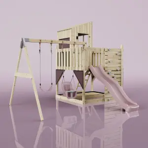 PolarPlay Kids Climbing Tower & Playhouse with Swing and Slide - Swing Olavo Rose