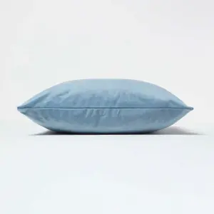 Homescapes Blue Velvet Cushion, 45 x 45 cm